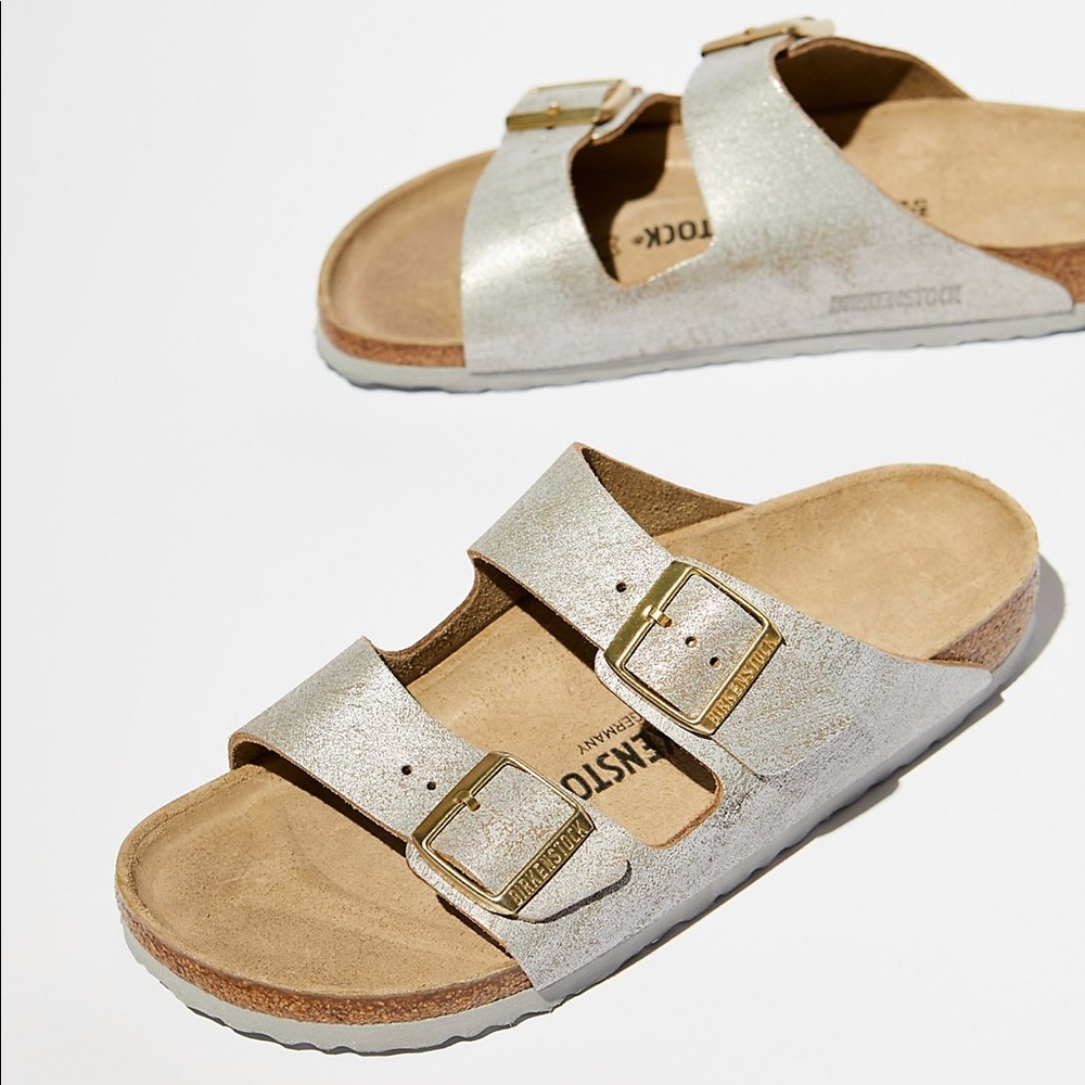 Arizona Washed Metallic Birkenstock Sandal